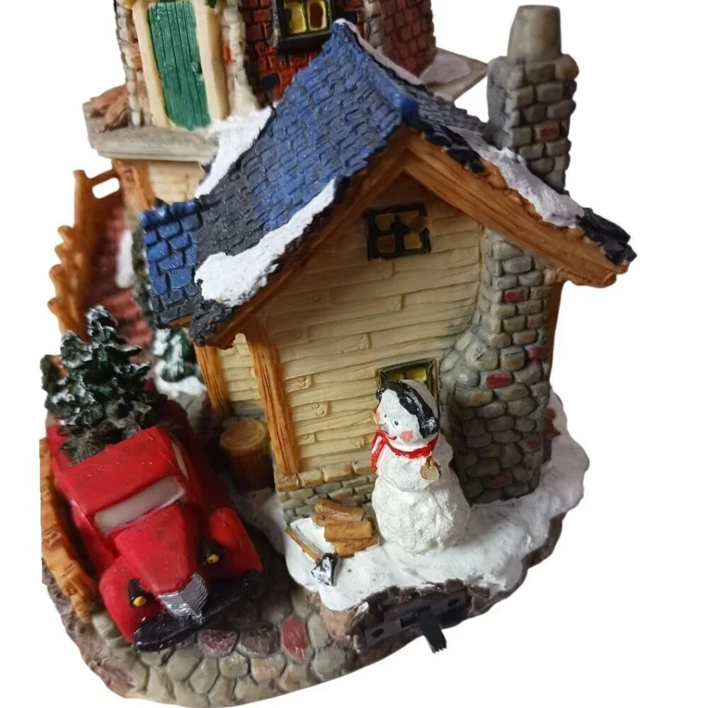 Collectible Resin Lighted Animated Windmill Christmas Village 11.5'tall